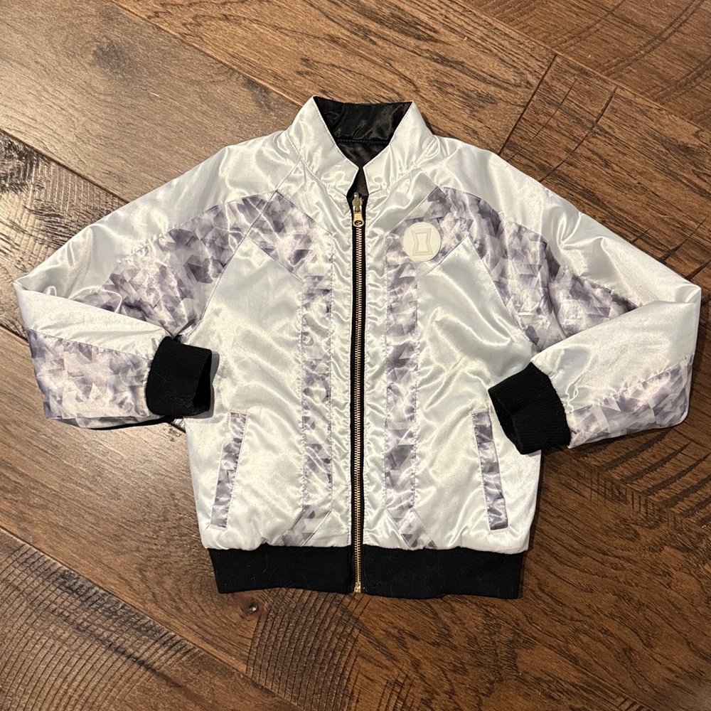 DISNEY MARVEL BLACK WIDOW JACKET GIRL'S REVERSIBLE - SIZE 5-6